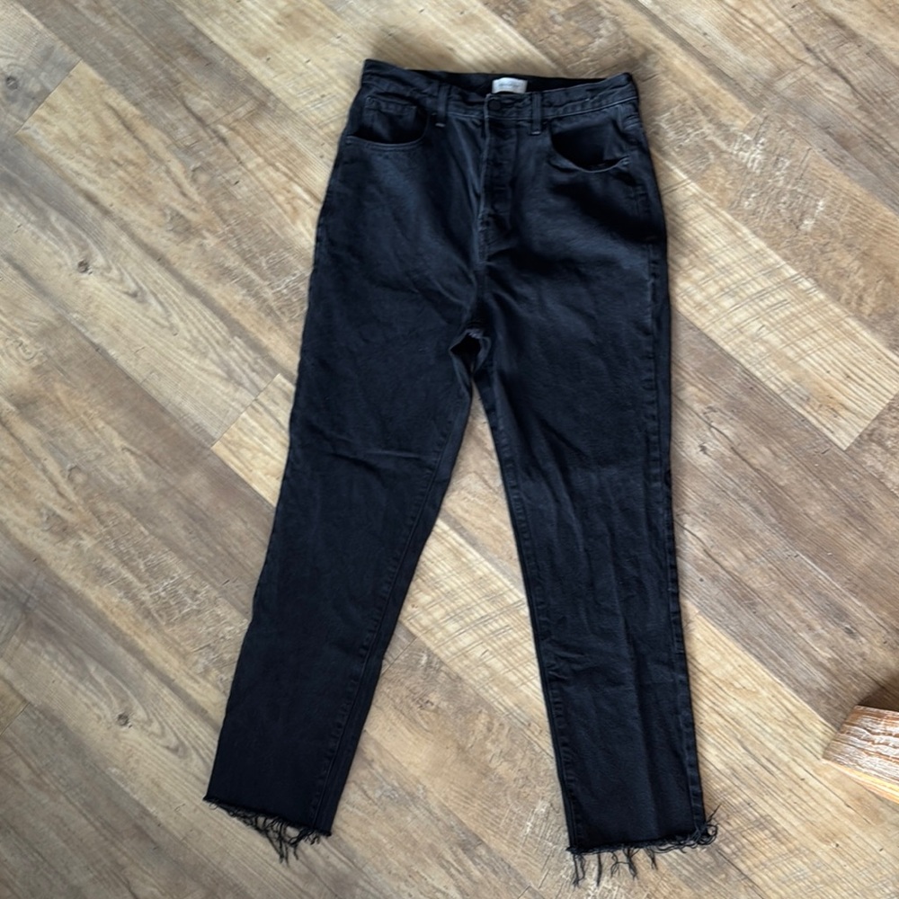 PacSun Black Denim Dad Jeans with Raw Hem Size 30
